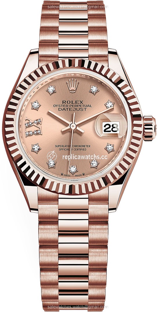Replica 279175 Rose 17 Diamond President Rolex Lady Datejust 28mm Everose Gold Ladies Watch Replica 279175 Rose 17 Diamond President Rolex Lady Datejust 28mm Everose Gold Ladies Watch