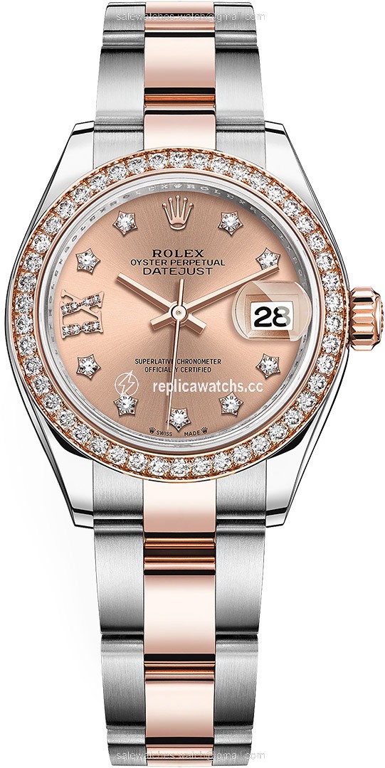 Replica 279381RBR Rose 17 Diamond Oyster Rolex Lady Datejust 28mm Stainless Steel and Everose Gold Ladies Watch Replica 279381RBR Rose 17 Diamond Oyster Rolex Lady Datejust 28mm Stainless Steel and Everose Gold Ladies Watch