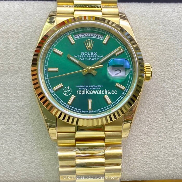 Replica Rolex Day Date 118238 EW Factory Green Dial Replica Rolex Day Date 118238 EW Factory Green Dial
