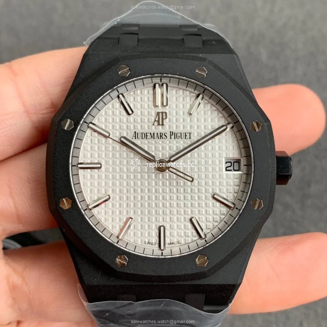 Replica Audemars Piguet Royal Oak 15500 DLC Version ZF Factory Frosted White Dial Replica Audemars Piguet Royal Oak 15500 DLC Version ZF Factory Frosted White Dial