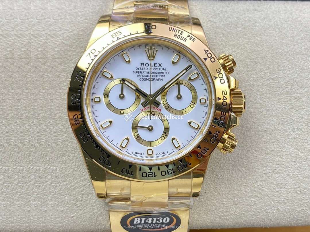 Replica Rolex Daytona M116508-0001 BT Factory Yellow Gold White Dial Replica Rolex Daytona M116508-0001 BT Factory Yellow Gold White Dial