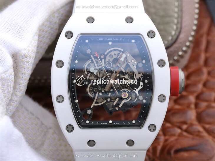 Replica Richard Mille RM055 KV Factory Ceramic White Rubber Strap Replica Richard Mille RM055 KV Factory Ceramic White Rubber Strap