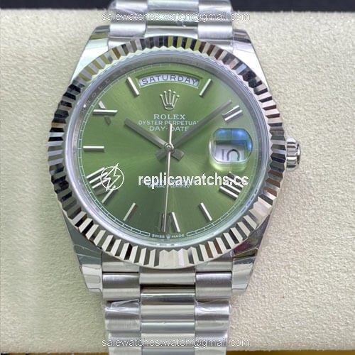 Replica Rolex Day Date M228239-0033 EW Factory Olive Green Dial Replica Rolex Day Date M228239-0033 EW Factory Olive Green Dial