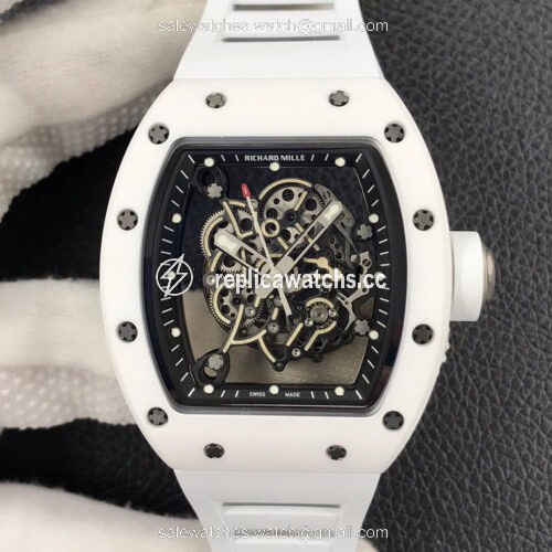 Replica Richard Mille RM055 ZF Factory White Ceramic Replica Richard Mille RM055 ZF Factory White Ceramic