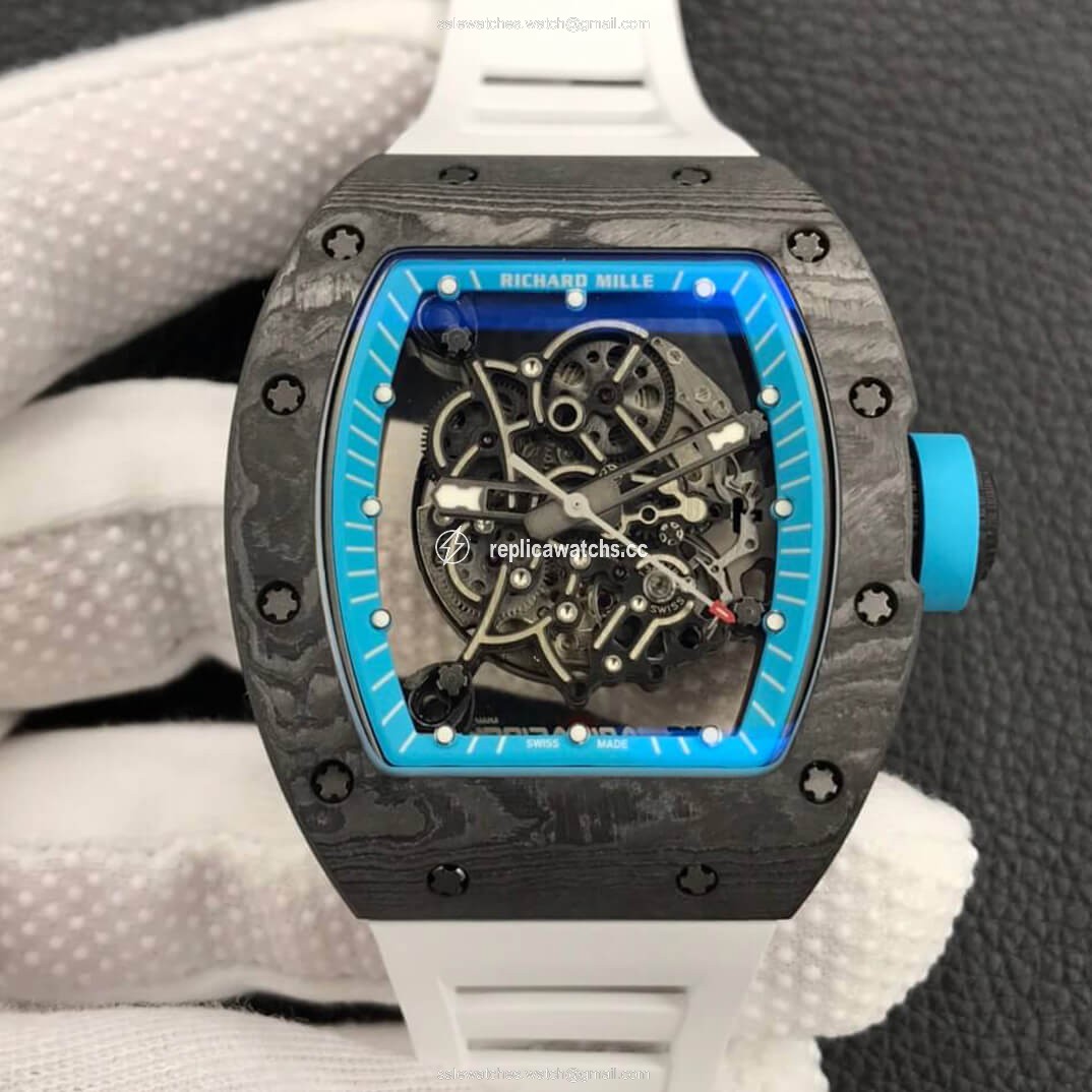 Replica Richard Mille RM055 ZF Factory White Rubber Strap Replica Richard Mille RM055 ZF Factory White Rubber Strap