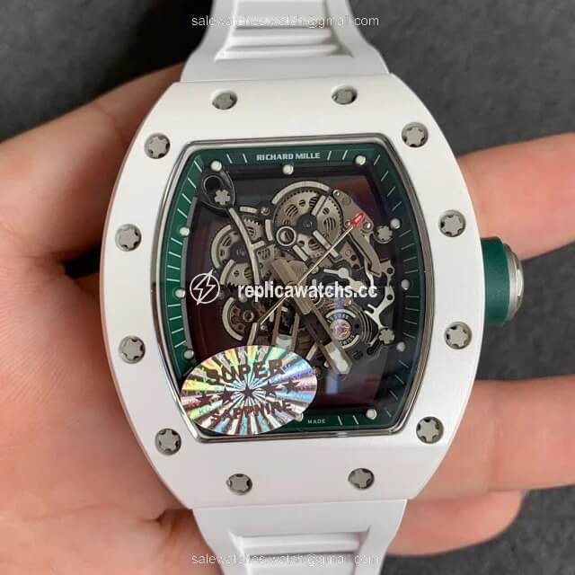 Replica Richard Mille RM055 KV Factory White Ceramic Skeleton Dial Replica Richard Mille RM055 KV Factory White Ceramic Skeleton Dial