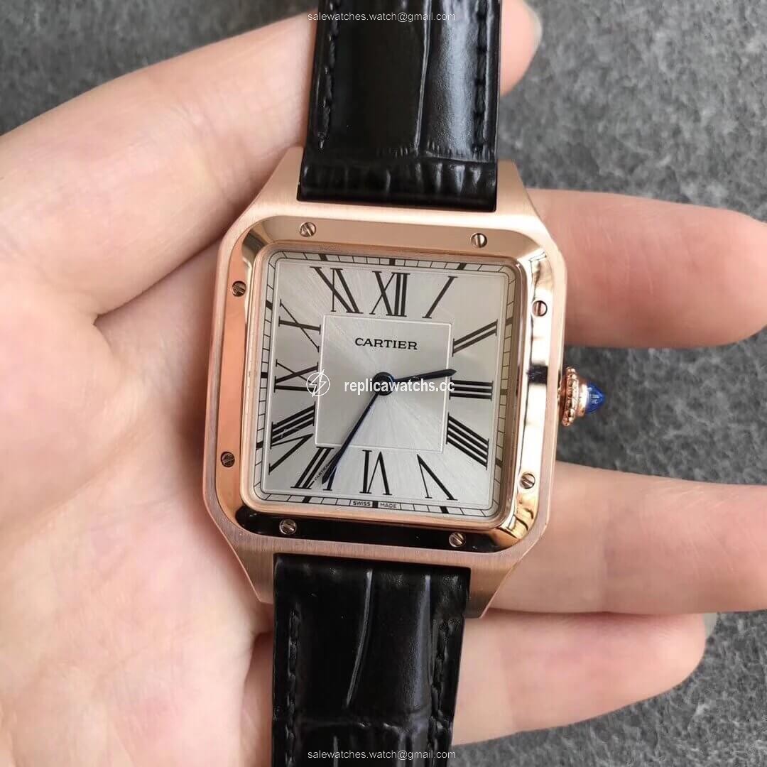 Replica Cartier Santos WGSA0021 Rose Gold Silver Dial Replica Cartier Santos WGSA0021 Rose Gold Silver Dial