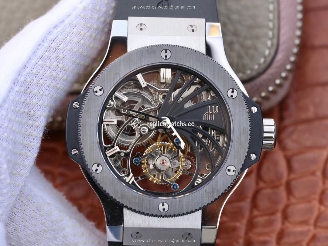 Replica Hublot Big Bang Hollow Tourbillon Ceramic Bezel Skeleton Dial Replica Hublot Big Bang Hollow Tourbillon Ceramic Bezel Skeleton Dial