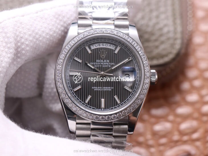 Replica Rolex Day-Date M228349RBR-0008 EW Factory White Gold Grey Dial Replica Rolex Day-Date M228349RBR-0008 EW Factory White Gold Grey Dial
