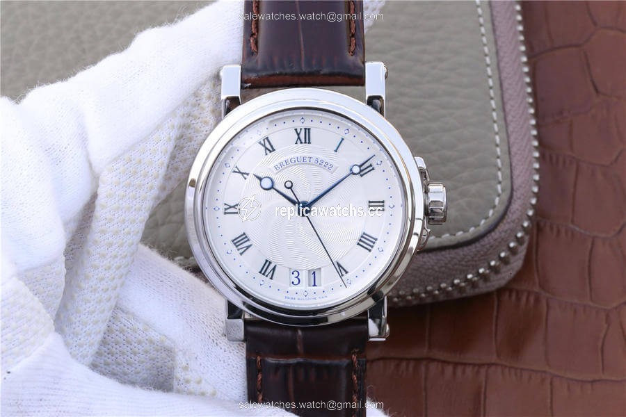 Replica Breguet Marine 5817ST/12/5V8 White Dial Cowhide Strap Replica Breguet Marine 5817ST/12/5V8 White Dial Cowhide Strap
