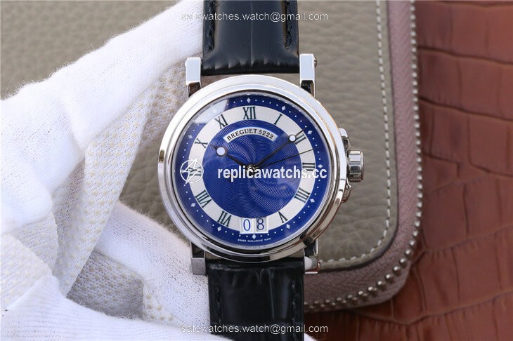 Replica Breguet Marine 5817 Blue Dial Cowhide Strap Replica Breguet Marine 5817 Blue Dial Cowhide Strap