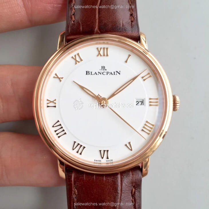 Replica Blancpain Villeret 6651-3642-55B ZF Factory Rose Gold White Dial Replica Blancpain Villeret 6651-3642-55B ZF Factory Rose Gold White Dial