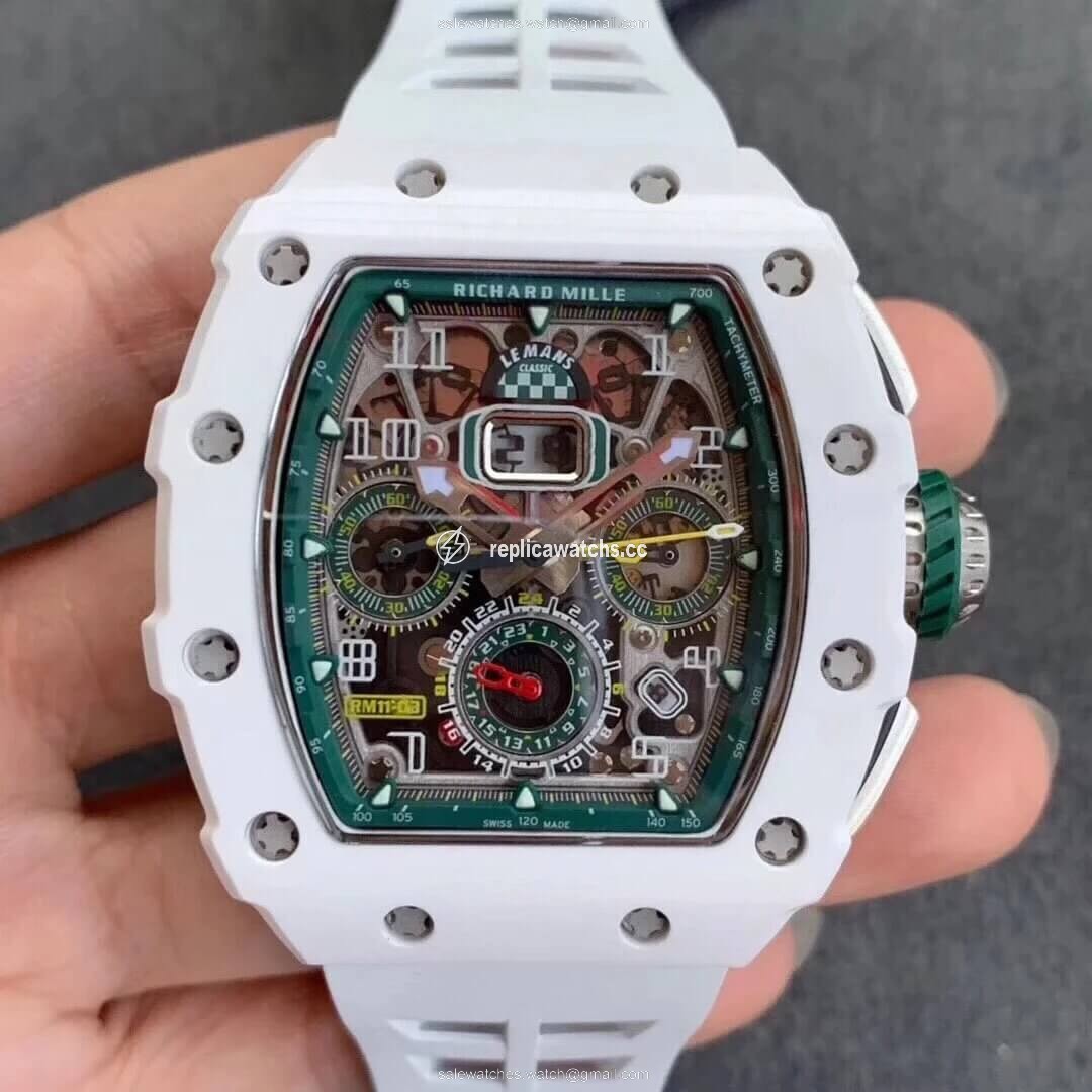 Replica Richard Mille RM011-03 KV Factory Ceramic White Strap Replica Richard Mille RM011-03 KV Factory Ceramic White Strap