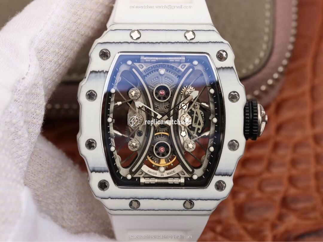 Replica Richard Mille RM53-01 KV Factory White TPT Carbon Fiber Skeleton Dial Replica Richard Mille RM53-01 KV Factory White TPT Carbon Fiber Skeleton Dial