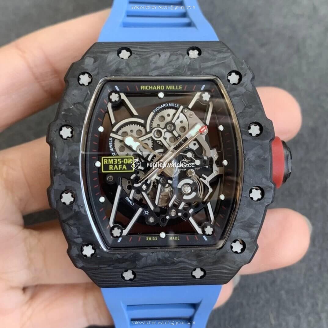 Replica Richard Mille RM35-02 KV Factory V3 Carbon Fiber Shell Hollow Dial Replica Richard Mille RM35-02 KV Factory V3 Carbon Fiber Shell Hollow Dial