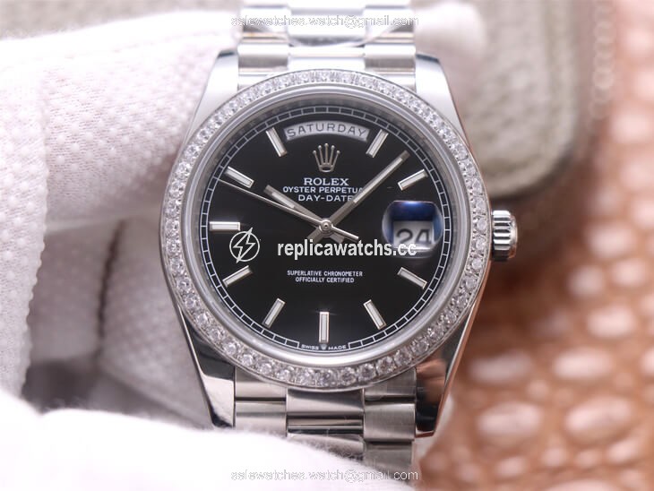 Replica Rolex Day-Date M228349RBR-0002 EW Factory Black Dial Replica Rolex Day-Date M228349RBR-0002 EW Factory Black Dial