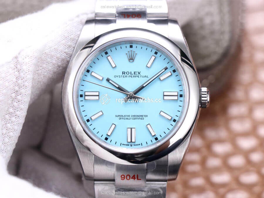 Replica Rolex Oyster Perpetual M124300-0006 41MM EW Factory Turquoise Blue Dial Replica Rolex Oyster Perpetual M124300-0006 41MM EW Factory Turquoise Blue Dial