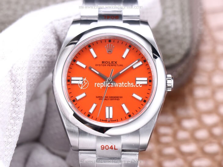 Replica Rolex Oyster Perpetual M124300-0007 41MM EW Factory Coral Red Dial Replica Rolex Oyster Perpetual M124300-0007 41MM EW Factory Coral Red Dial