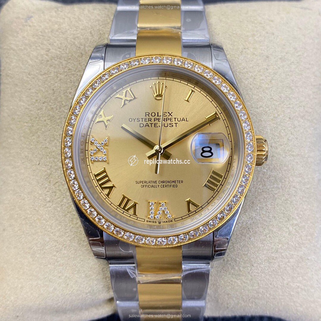Replica Rolex Datejust 126283 EW Factory Diamond Gold Dial Replica Rolex Datejust 126283 EW Factory Diamond Gold Dial
