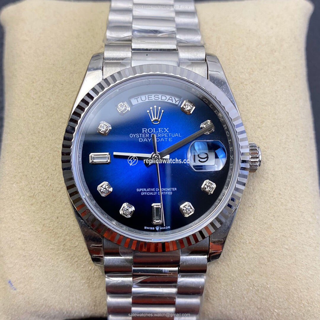Replica Rolex Day-Date M128239-0023 EW Factory Diamond Gradient Blue Dial Replica Rolex Day-Date M128239-0023 EW Factory Diamond Gradient Blue Dial