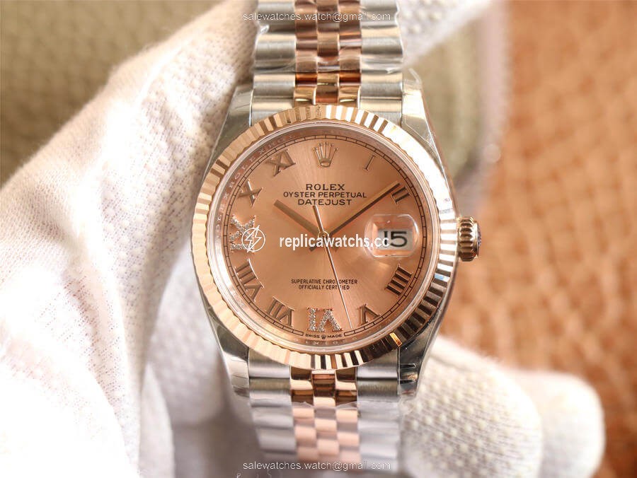 Replica Rolex Datejust M126231-0027 EW Factory Diamonds Rose Gold Dial Replica Rolex Datejust M126231-0027 EW Factory Diamonds Rose Gold Dial