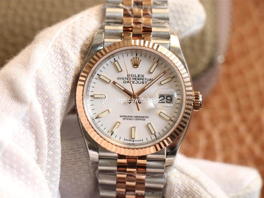 Replica Rolex Datejust M126231-0017 EW Factory Rose Gold White Dial Replica Rolex Datejust M126231-0017 EW Factory Rose Gold White Dial