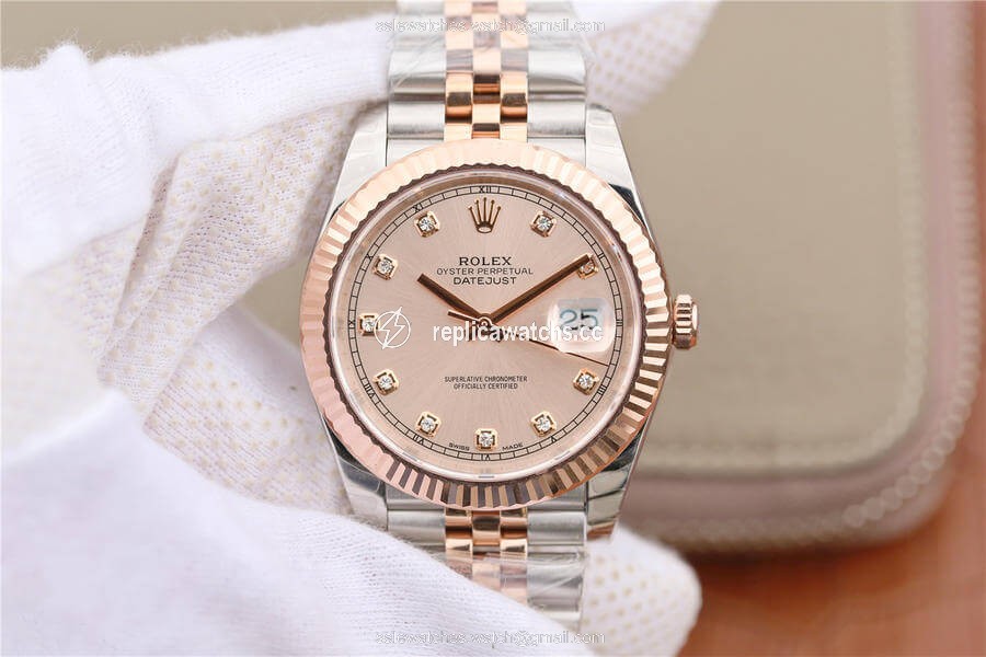 Replica Rolex Datejust M126331-0008 EW Factory Rose Gold Sundust Dial Replica Rolex Datejust M126331-0008 EW Factory Rose Gold Sundust Dial