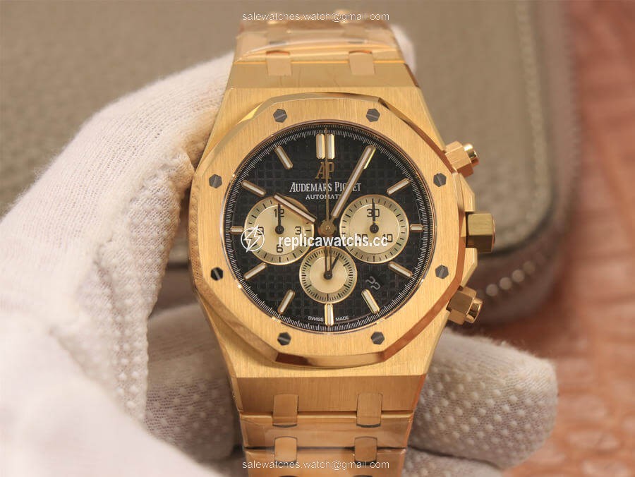 Replica Audemars Piguet Royal Oak Chronograph 26331 OM Factory V2 Yellow Gold Black Dial Replica Audemars Piguet Royal Oak Chronograph 26331 OM Factory V2 Yellow Gold Black Dial