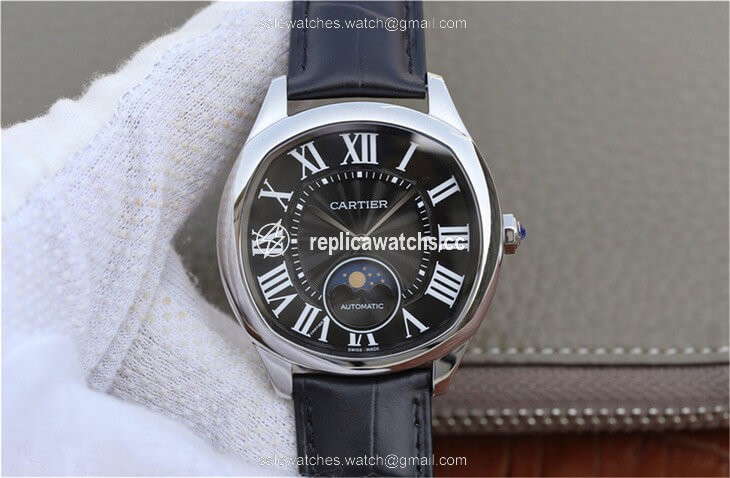 Replica Drive De Cartier Moonphase WGNM0009 Black Dial Replica Drive De Cartier Moonphase WGNM0009 Black Dial