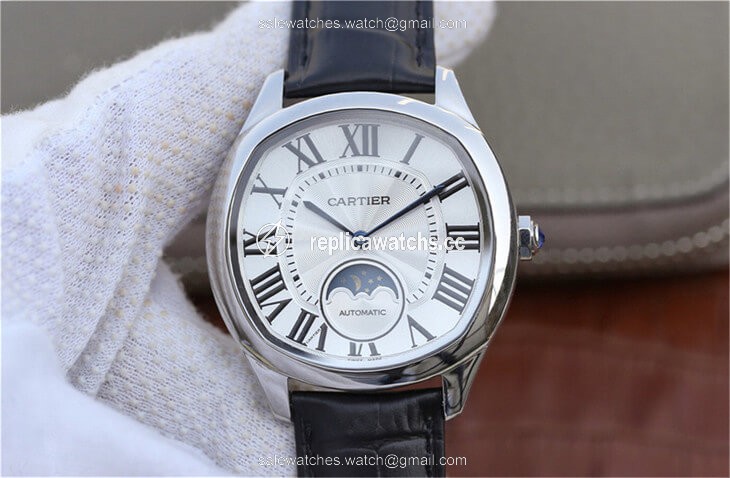 Replica Drive De Cartier Moonphase WSNM0008 Silver Dial Replica Drive De Cartier Moonphase WSNM0008 Silver Dial