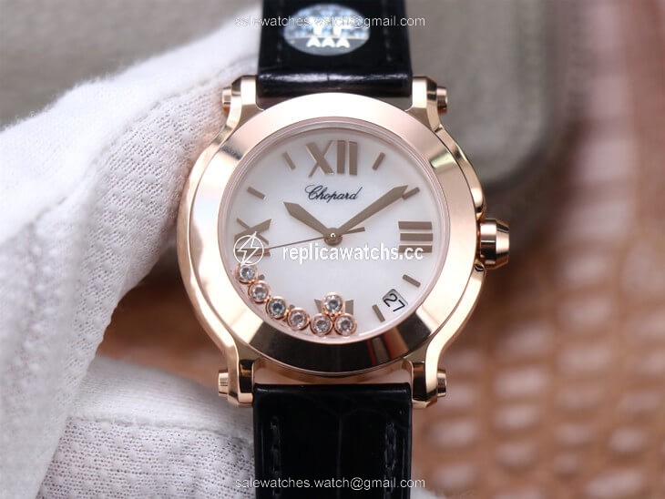 Replica Chopard Happy Sport 278492 YF Factory White Dial Rose Gold Replica Chopard Happy Sport 278492 YF Factory White Dial Rose Gold