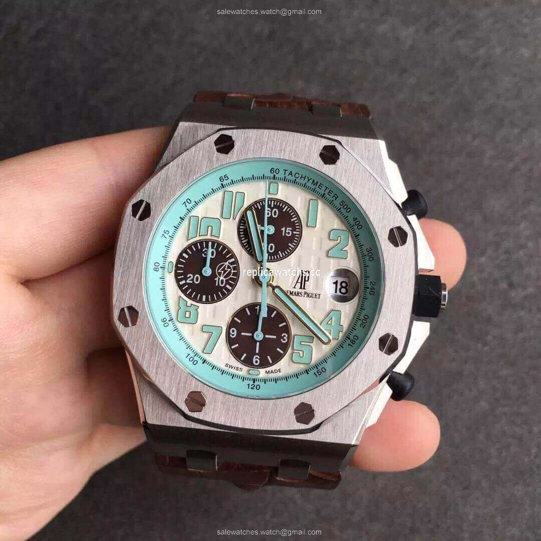 Replica Audemars Piguet Royal Oak Offshore 26187ST.OO.D801CR.01 JF Factory White Dial Replica Audemars Piguet Royal Oak Offshore 26187ST.OO.D801CR.01 JF Factory White Dial