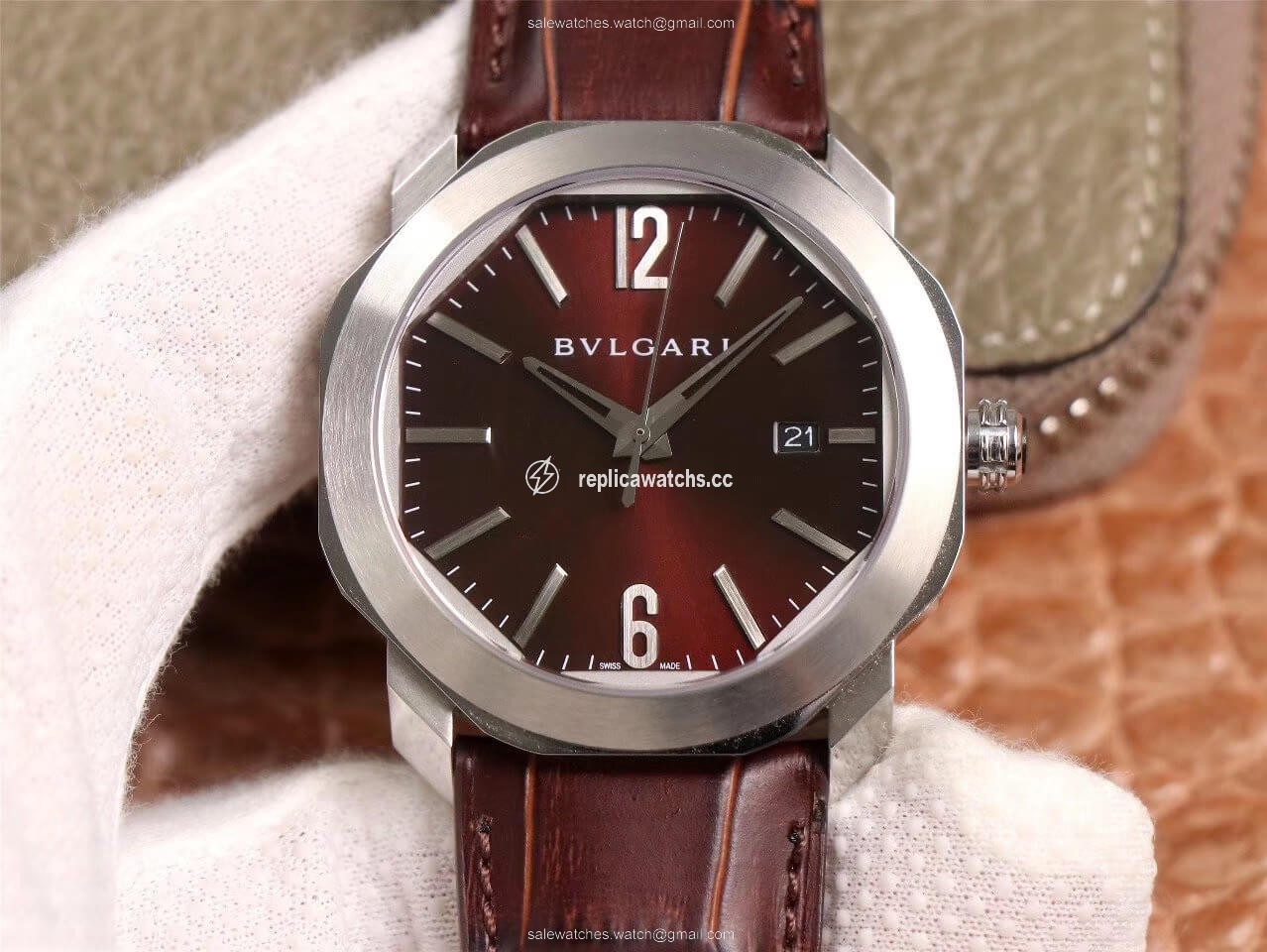 Replica Bvlgari Octo 102705 BV Factory Reddish Brown Dial Replica Bvlgari Octo 102705 BV Factory Reddish Brown Dial