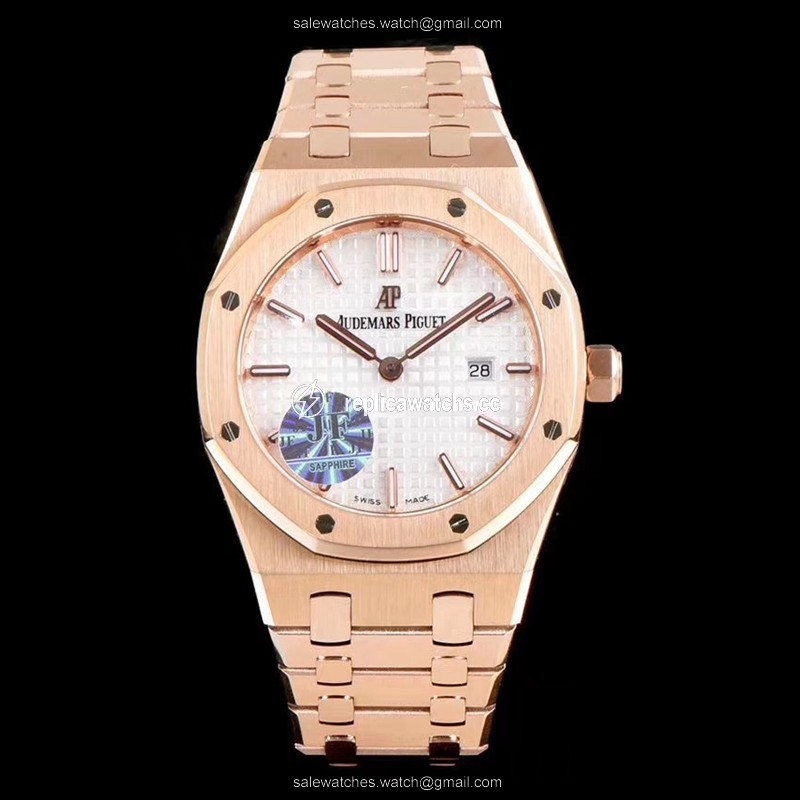 Replica Audemars Piguet Royal Oak Quartz 67650OR.OO.1261OR.01 JF Factory White Dial Replica Audemars Piguet Royal Oak Quartz 67650OR.OO.1261OR.01 JF Factory White Dial
