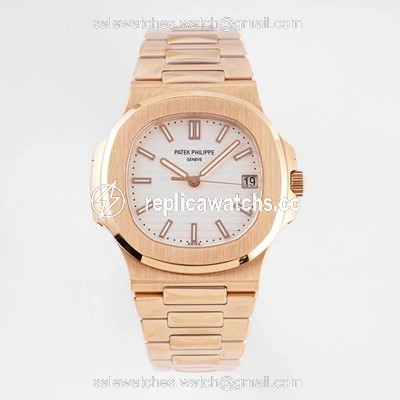 Replica Patek Philippe Nautilus 5711/1R-001 PPF Factory V4 Rose Gold White Dial Replica Patek Philippe Nautilus 5711/1R-001 PPF Factory V4 Rose Gold White Dial