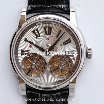Replica Roger Dubuis Hommage RDDBHO0562 Double Flying tourbillon JB Factory White Gold Case Replica Roger Dubuis Hommage RDDBHO0562 Double Flying tourbillon JB Factory White Gold Case