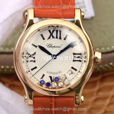 Replica Chopard Happy Sport 274808 Rose Gold Diamonds YF Factory White Dial Replica Chopard Happy Sport 274808 Rose Gold Diamonds YF Factory White Dial