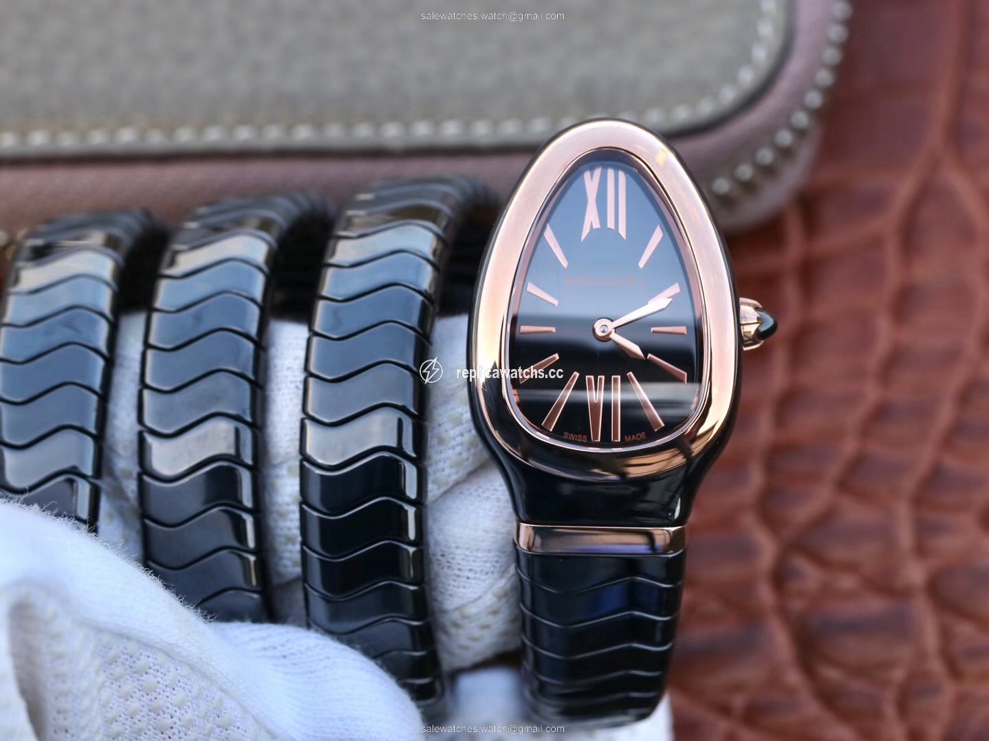 Replica Bvlgari Serpenti Spiga Watch 102885 BV Factory Rose Gold No Diamond Replica Bvlgari Serpenti Spiga Watch 102885 BV Factory Rose Gold No Diamond