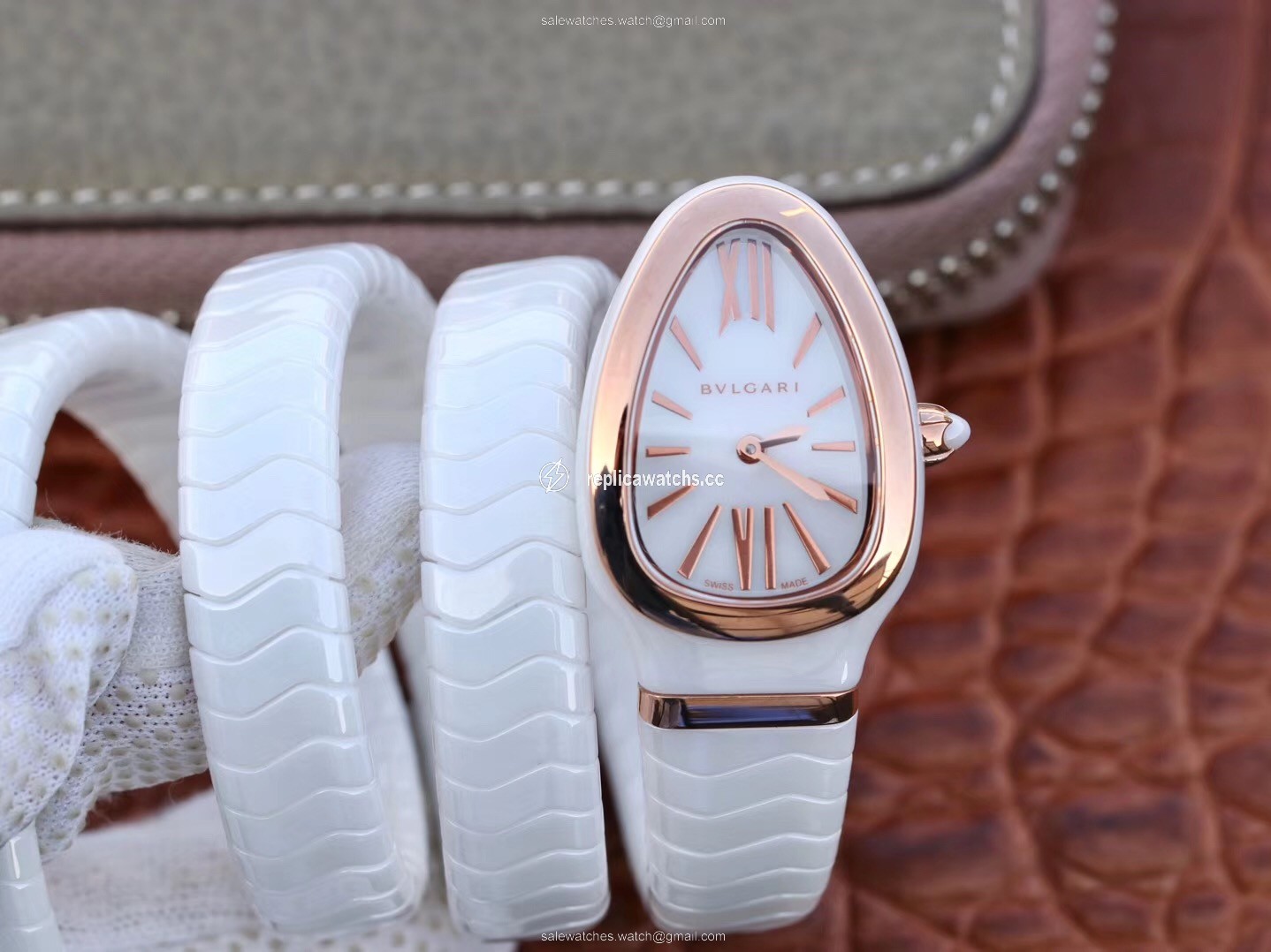Replica Bvlgari Serpenti Spiga Watch 102886 BV Factory Rose Gold No Diamond Replica Bvlgari Serpenti Spiga Watch 102886 BV Factory Rose Gold No Diamond
