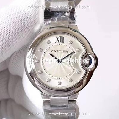 Replica Ballon Bleu De Cartier WE9020 33mm V6 Factory White Dial Replica Ballon Bleu De Cartier WE9020 33mm V6 Factory White Dial