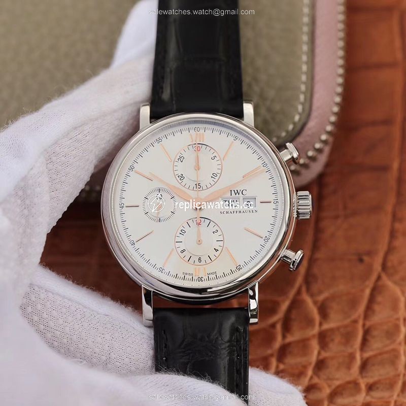Replica IWC Portofino Chronograph Multi-function IW391022 ZF Factory White Dial With Rose Gold Markers Replica IWC Portofino Chronograph Multi-function IW391022 ZF Factory White Dial With Rose Gold Markers