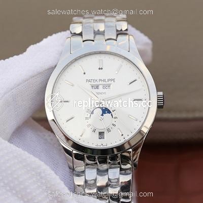 Replica Patek Philippe Complications Annual Calendar 5396G KM Factory Steel Strap White Dial Replica Patek Philippe Complications Annual Calendar 5396G KM Factory Steel Strap White Dial