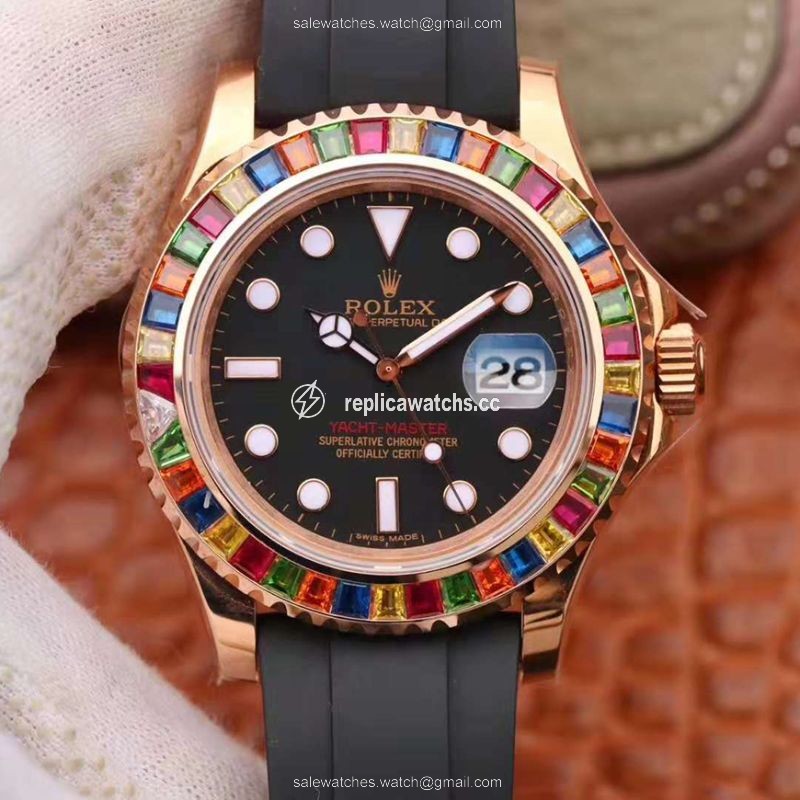 Replica Rolex Yacht Master 116695SATS 40MM Noob Factory 18K Rose Gold Wrapped Black Dial Replica Rolex Yacht Master 116695SATS 40MM Noob Factory 18K Rose Gold Wrapped Black Dial