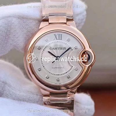 Replica Ballon Bleu De Cartier Ladies 33 WE902062 V9 Factory White Textured Dial Replica Ballon Bleu De Cartier Ladies 33 WE902062 V9 Factory White Textured Dial