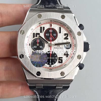 Replica Audemars Piguet Royal Oak Offshore Panda 26170ST.OO.D101CR.02 Black Leather Strap JF Factory V2 White Dial Replica Audemars Piguet Royal Oak Offshore Panda 26170ST.OO.D101CR.02 Black Leather Strap JF Factory V2 White Dial