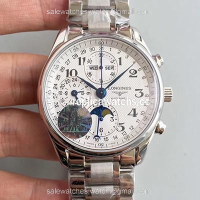 Replica Longines Master Collection Moonphase Chronograph L2.673.4.78.6 JF Factory White Dial Replica Longines Master Collection Moonphase Chronograph L2.673.4.78.6 JF Factory White Dial