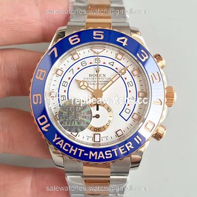 Replica Rolex Yacht Master II 116681 JF Factory Rose Gold White Dial Replica Rolex Yacht Master II 116681 JF Factory Rose Gold White Dial