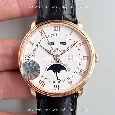 Replica Blancpain Villeret 6654-3642-55B OM Factory White Dial Replica Blancpain Villeret 6654-3642-55B OM Factory White Dial