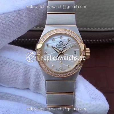 Replica Omega Constellation Double Eagle Lady White Mother-Of-Pearl Dial 27MM 3S Factory Replica Omega Constellation Double Eagle Lady White Mother-Of-Pearl Dial 27MM 3S Factory