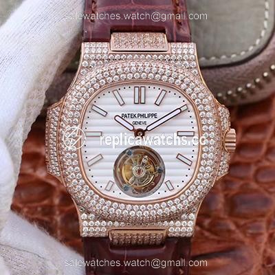 Replica Patek Philippe Nautilus Jumbo 5711 Rose Gold Tourbillon 2018 R8 Factory White Dial Replica Patek Philippe Nautilus Jumbo 5711 Rose Gold Tourbillon 2018 R8 Factory White Dial